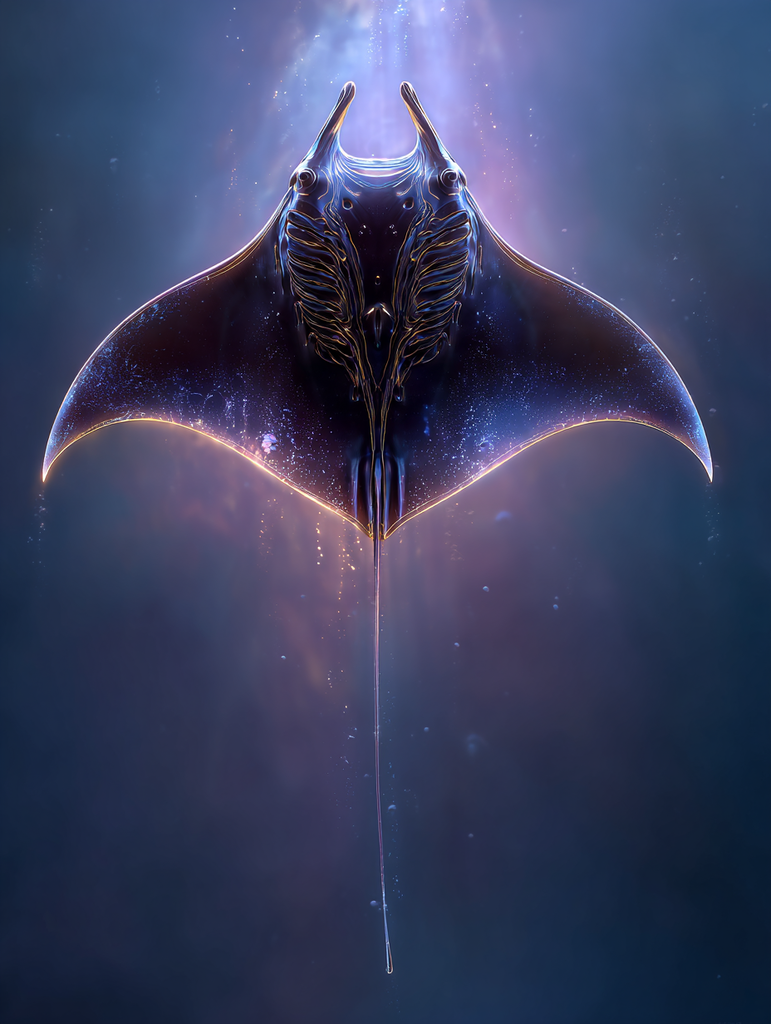 manta ray portrait — midjourney